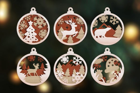 3D Christmas Tree SVG Ornament Bundle for Winter Amp