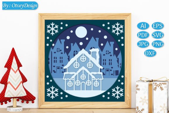 Christmas 3D Shadow Box Layered Papercut for Festive Shadow Boxes