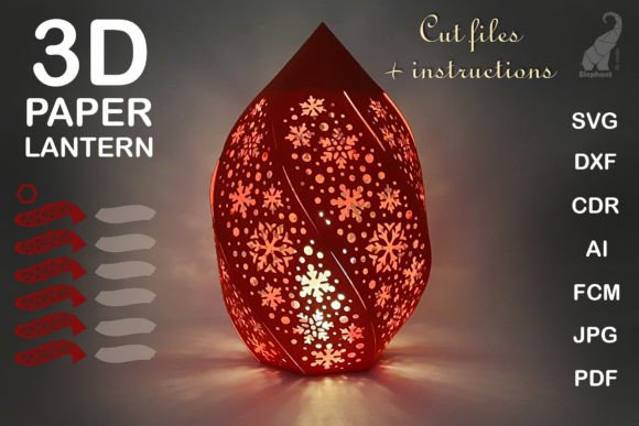 Christmas Paper Lantern SVG Cut Files for Branding