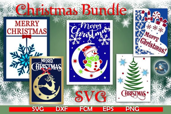 Christmas Papercut Cards SVG Bundle for Seasonal Blog Design