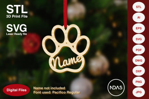 Dog Paw Christmas Tree Decoration Plane for Winter Amp