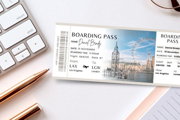 Editable London Boarding Pass Canva