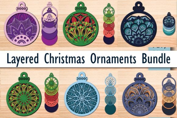 Layered Christmas Ornaments SVG Bundle: Winter Amp for Editorial Design