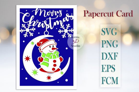 Merry Christmas Card Paper Cut Templates for Branding