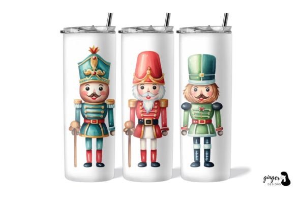 Nutcracker Doll 20oz Skinny Tumbler: Premium Tumbler Wraps for Seasonal Branding
