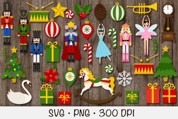 Nutcracker SVG PNG Bundle Clipart Pack for Web Elements