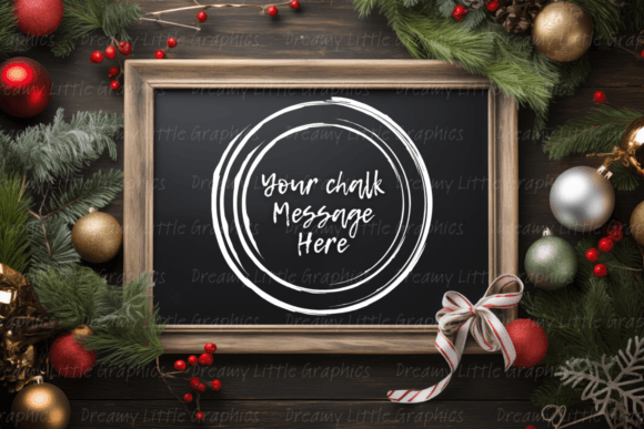 Rustic Holiday Chalkboard Mockup for Christmas Amp Creations