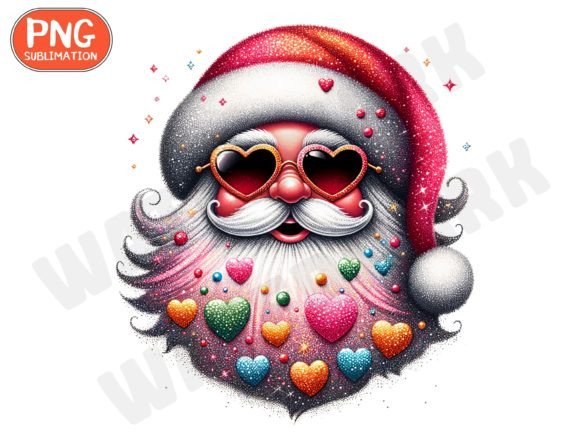 Santa with Sunglasses PNG for Crafts and Digital Publishing