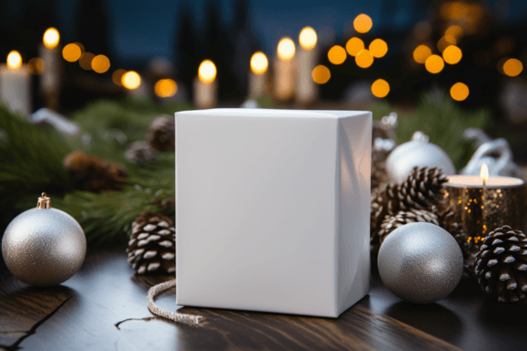 Square Box Present Mockup for Christmas Amp Creations