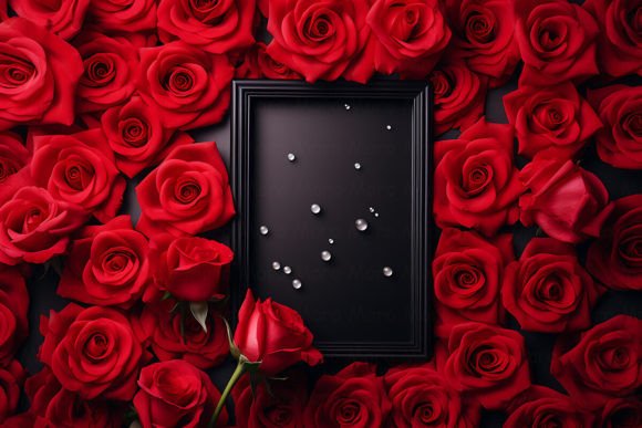Valentine s Day Frame Mockup with Rose for Editorial Design