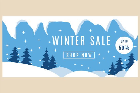 Winter Sale Banners Template, Snow for Graphic Templates